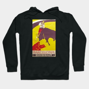 Barcelona with Swiss Air - Vintage Travel Hoodie